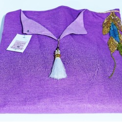 Jebba tunisienne violette en dentelle blanche Jebba tunisienne violette en dentelle blanche